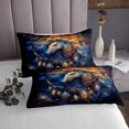 thumbnail image 3 of Unicorn Ensemble de Courtepointe Attrape-Rêves, Ensemble de Couvre-Lit Galaxie Spatiale Simple, Animaux Cheval de Rêve Matelassés, Décoration Bohème Exotique, 3 of 5
