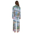 thumbnail image 3 of FORMRS Womens Pajama Set Long Sleeve Top and Pants with Pockets Soft Comfy Lounge Sleepwear, Sizes S-2XL, Blue Floral Window, 3 of 7