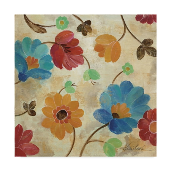 Trademark Fine Art 'Coral and Teal Garden I' Canvas Art by Silvia Vassileva