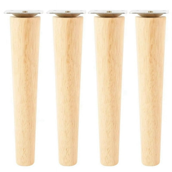 4 Pieces Furniture Legs Wood Solid Furniture Straight Table Legs Non-Slip Chair Legs Replacement Accessories 20cm