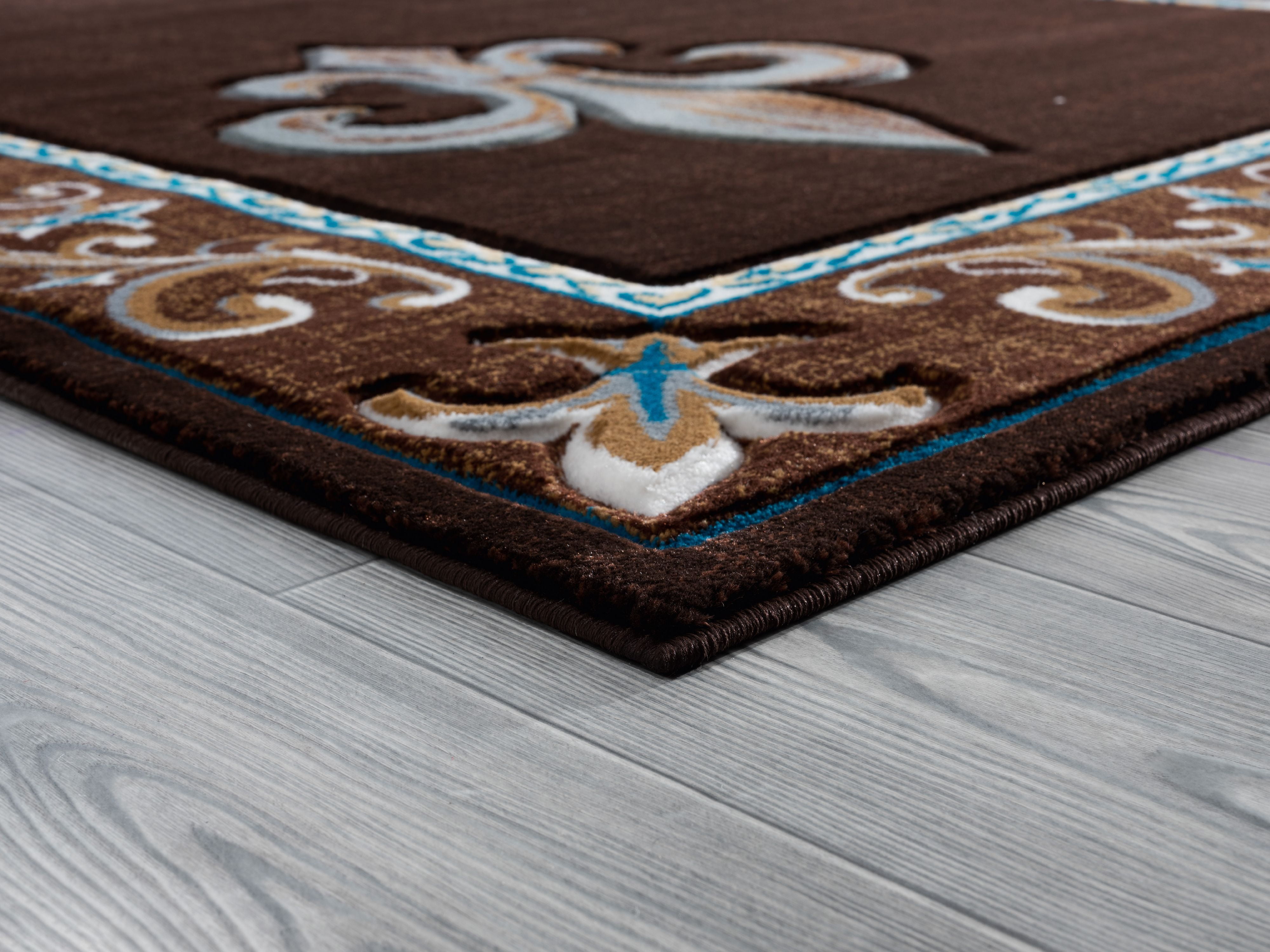 United Weavers Drachma Peleus Transitional Border Area Rug, Brown, 5'3" x 7'6"