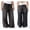 Dark Grey, variant on SUNSIOM Women’s Mid Rise Washed Jeans Crossover Wide Leg Loose Denim Pants Trousers with Pockets