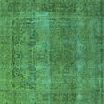 thumbnail image 1 of Ahgly Company Machine Washable Indoor Square Oriental Turquoise Blue Traditional Area Rugs, 5' Square, 1 of 4