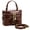 Brown, variant on LAVA Small Box Crossbody Purse For Women, Designer PU Leather Mini Top Handle Tote Bag Shoulder Pouch, Satchel Flap Handbag for Ladies