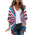 thumbnail image 2 of Pisexur Cardigan for Women Light Weight Cardigans Sun Protection CardiganLadies' Cardigan Independence Day Printed Spring And Summer Long Sleeved Printed Multicolor,XL, 2 of 5