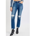thumbnail image 5 of RISEN Full Size High Rise Distressed Crop Straight Jeans, 5 of 6