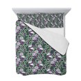 thumbnail image 7 of Purple Green Flowers Twin Size Down Alternative Comforter, Lightweight Comforter Quilt Bedding Set with Pillow Shams Watercolor Pastoral Botanical All Seasons Bed Comforter Duvet Insert 68"x86", 7 of 7