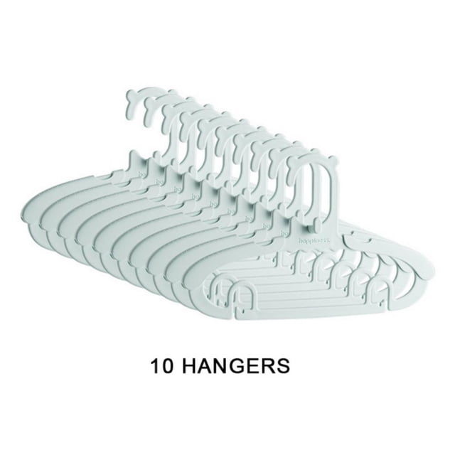 Adjustable Baby Hangers Plastic Non-Slip Stackable Baby Hanger Durable & Great as Newborn Kid Child Children Toddler or Infant Clothes Racks for Nursery Closet Wardrobe Pack of 10