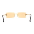 thumbnail image 4 of 90s Classic OG Rapper Rimless Pop Color Lens Sunglasses Gold Orange, 4 of 4