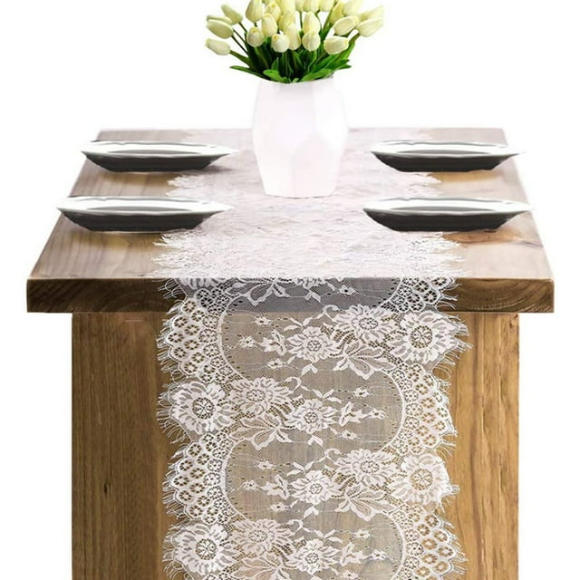 (Especificaciones: 36*300 cm) camino de mesa de encaje decoración de boda tela de encaje