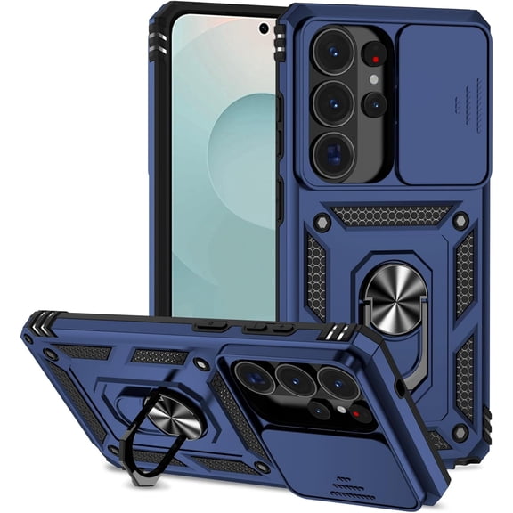 REQO Case Compatible with Samsung Galaxy S26 Plus with Kickstand and Slide Camera Cover,Military Grade Heavy Duty Rugged Shockproof for Galaxy S26 Plus for Women Men