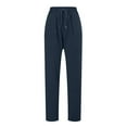 thumbnail image 5 of kamemir Casual Pants for Men Men's Relaxed Fit Casual Pants Drawstring Stretchy Elastic Waist Work Casual Pants with Pockets (Blue,M), 5 of 5