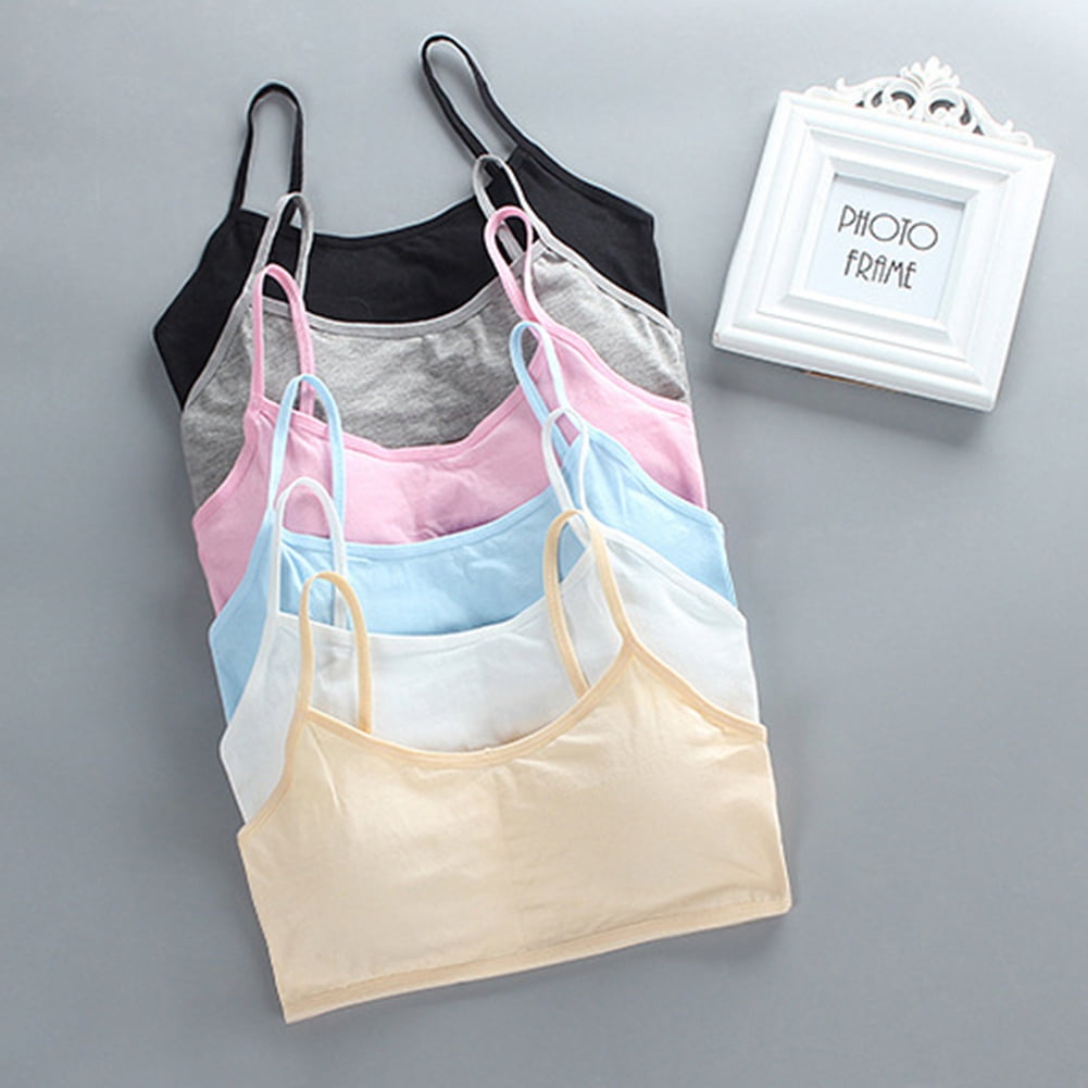 Pack 10 Brassières Fille Buyless Fashion - Coton Doux Sans Armature - Spaghetti Straps
