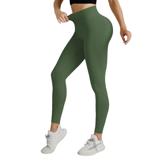 oqasdz Leggings for Women High Waist Tummy Control Tights Quick Drying Running Sports Yoga Pants L