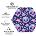 thumbnail image 3 of Pofeuu crystal Skull mushroom Print Coasters for Drinks, 4Pack PU Leather Coasters, Bar Drink Coasters for Tabletop Protection, Furniture from Damage-Hexagon, 3 of 6