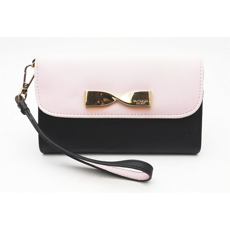 Victoria's Secret pink stripes Clutch/Wallet/Phone Case Purse with Wrist  Strap