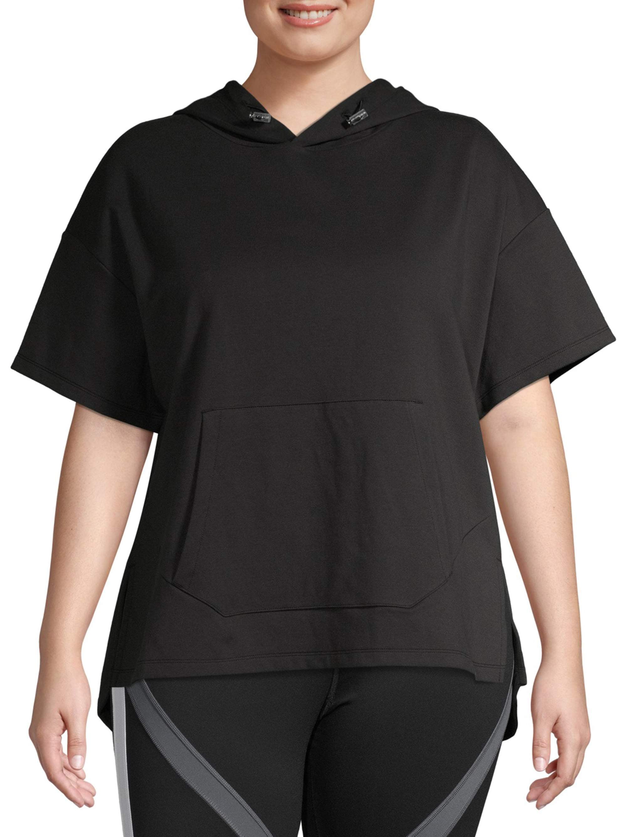 short sleeve hoodie womens plus size