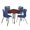 Cherry / Grey / Blue, variant on Regency Kee 48 in. Square Adjustable Classroom Table- Noble Oak Top, Black Base & 4 Andy 18 in. Blue Stack Chairs