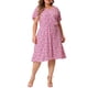 thumbnail image 1 of GRACE & GRANDEUR Vestido de Verano Midi para Mujeres Talla Grande con Mangas Cortas de Volantes y Estampado Floral 2X Rosa Oscuro, 1 of 8