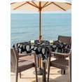 thumbnail image 3 of Outdoor Tablecloth with Umbrella Hole for Patio/Picnic/Party/Camping, Black Cat Waterproof Table Cloth Square Cover Washable, Vintage Striped Geometric Abstract (54"x 54"), 3 of 8