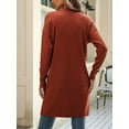 thumbnail image 2 of Attraco Womens Sweater Long Sleeve Basic Knit Cardigan Ribbed Open Front Sweater with Pocket, 2 of 5
