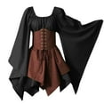 thumbnail image 2 of Patlollav Women Costumes Gothic Retro Long Sleeve Corset Dresses Long Sleeve Knee-High Dress, 2 of 7