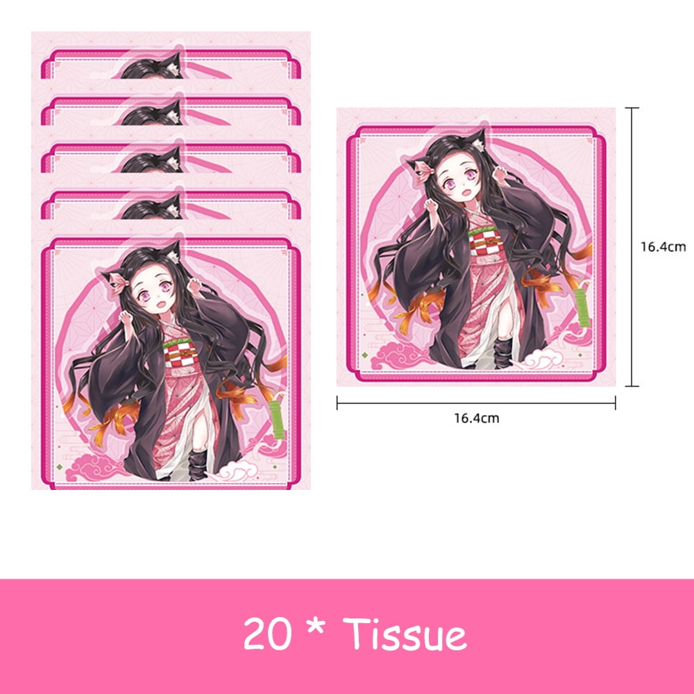 9 Piece Set Demon Slayer Kamado Nezuko Theme Birthday Party Decoration Supplies Anime Kamado Nezuko Tablecloth Paper Cups Set Buffet Tableware Supplies