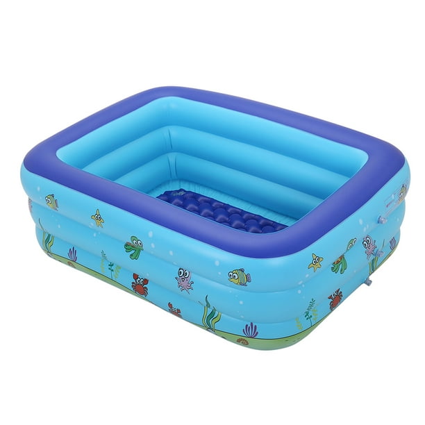 Topcobe 4 Sizes Summer Water Party Inflatable Pool for Children, Outdoor  Adult Full-Sized Pool for Paddling, Backyard Family Rectangular Swimming  Pool Play Bathtub 