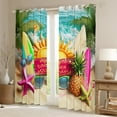 thumbnail image 2 of Ocean Themed 30%-50% Blackout Curtains Hawaii Vacation Style Curtains Sea Animal Starfish Print Bedroom Curtains Green Palm Leaves Window Curtains Summer Cool Style Curtains,84"Wx90"L, 2 of 5