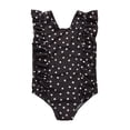 thumbnail image 3 of uublik Summer Toddler Girl Swimsuit Sleeveless Tankini Polka Dot Printed Ruffle One Piece Swimsuit Swimwear, 3 of 5