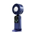 thumbnail image 2 of Ventilador de mano pequeño con ruido de pantalla LED bajo 35dB Cargo USB práctico 100 Ventilador personal de velocidad ajustable para el estado físico azul, 2 of 8