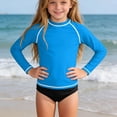 thumbnail image 4 of hengsof Boys Gradient Long Sleeve Sun Protection Swimsuit, Kids Fashion Crew Neck Quick Dry Swimwear for Beach Surf, 4 of 8