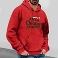 thumbnail image 2 of qelini Christmas Hoodies for Men Long Sleeve Pullover Merry Christmas Print Drawstring Hooded Sweatshirts Casual Tops, 2 of 5