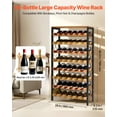 thumbnail image 2 of VEVOR 48 Bottle Wine Rack, 8-Tier, Freestanding Floor Display Wine Storage Shelves with Wood Table Top, Easy Assembly, Adjustable Feet, for Kitchen Pantry,Cellar, Bar, Dining Room, Living Room, Black, 2 of 9