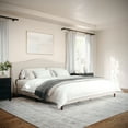thumbnail image 5 of Martha Stewart Amelia King Upholstered Platform Bed with Curved Headboard and Cushioned Siderails, Wood Slat Foundation with No Box Spring Needed, Beige, 5 of 11