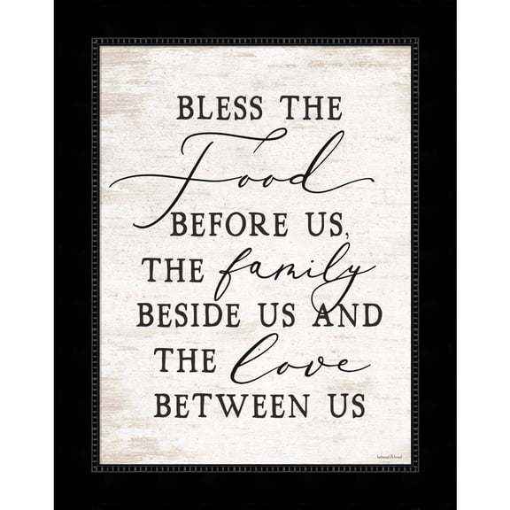 Great Art Now Bless the Food Before Us by Lettered & Lined, Framed Wall Art, 18.5W x 23.5H