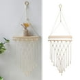 thumbnail image 2 of GROWTH TANK Chic Boho Wall Shelf Macrame Wall Hanging Tassel Cotton Woven Rack Storage Shelf, 2 of 9
