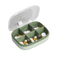 thumbnail image 2 of Cuadro de pastillas Contenedores de viaje portátil Tableta Dispensador Dispensador Diseño de diseño Sello en forma de U Groove con cubierta transparente para viajes verde seis células Eigraketly HA028202-05, 2 of 7
