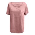 thumbnail image 5 of Pink S WIZUTIZ Going Out Tops for Women up to 60% Off Loose Fit T-shirt Solid Linen Athletic Crew Neck Tshirt Lightweight Ladies Blouse Plus Tunics Tops Ultra Soft Cotton Soft Short Sleeve Tshirts, 5 of 6