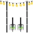 thumbnail image 1 of 10FT String Light Poles for Outdoor Lighting Poles for Outside String Lights, Metal Pole Stand for Hanging Light Outdoor Light Poles for Deck,Patio,Backyard,Garden (2 Pack), 1 of 8