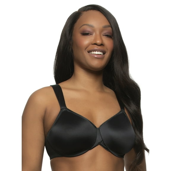 Stellar Smooth Satin Unlined Underwire Bra (Black, 34C)