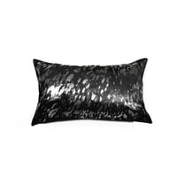 12" x 20" Gold And Black Cowhide Pillow