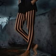 thumbnail image 6 of Mingw Striped Print Halloween Leggings for Women Sports Fitness Pants Casual Tight Fitting Yoga Pants Stretch Pants,Gold,M, 6 of 6