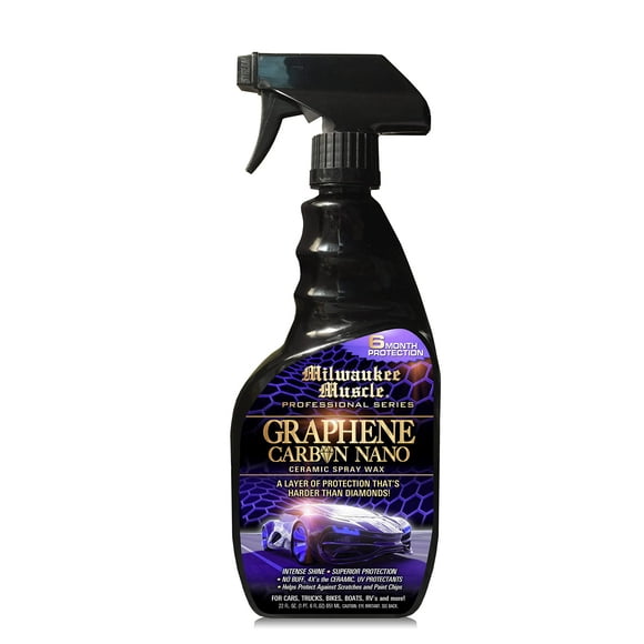 22oz Graphene Ceramic Coating Detail Spray Wax - Milwaukee Muscle - The Best Protection Against Scratches, Swirls, Paint Chips, No Buff, 6 month Protection, Insane Shine, & Stronger than Car Wax