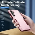 thumbnail image 3 of Nalacover for Samsung Galaxy S24 FE Case: Dual Layer Protective Heavy Duty Cell Phone Case Shockproof Rugged Bumper Tough Hand Grip - Military Grade Drop Tested for Samsung Galaxy S24 FE, Pink+Rose, 3 of 6