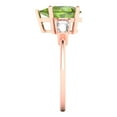 thumbnail image 3 of Three-Stone Engagement Ring for Women - 2.5ct Natural Peridot in 14K Rose Gold Promise Ring, 3 of 7