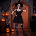 thumbnail image 5 of Voska Women's Halloween Print Thigh High Tube Socks Soft Stretchy Party Holiday Festival Decor B One Size, 5 of 6