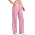 thumbnail image 3 of PInxai Sweatpants for Women Drawstring Elastic Waisted Casual Workout Pants Comfy Athletic Running Gym Pants with Pockets,Pink,XL, 3 of 6