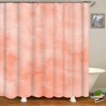 thumbnail image 4 of Coral Shower Curtain Peach Colored Marble Shower Curtains for Bathroom Abstract Bathroom Decor Hooks Included 72"X72", 4 of 6