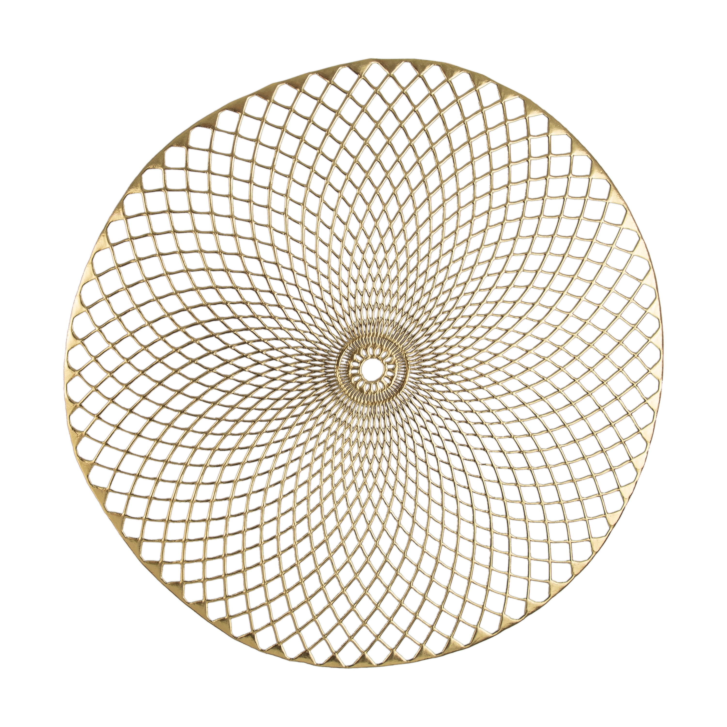 Home Details Set of Four Cut Out Round Place Mats, Gold